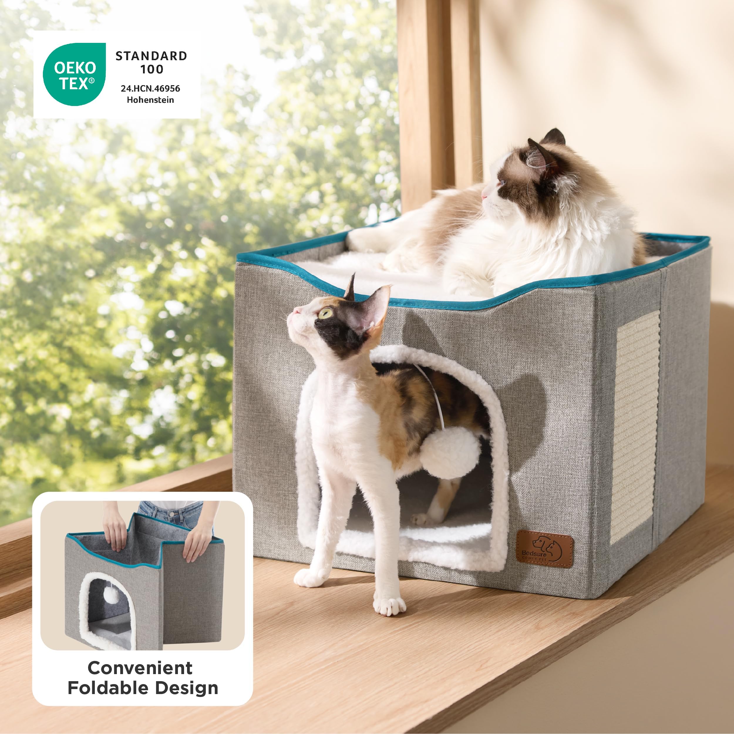 Cat Cave House with Scratch Pad