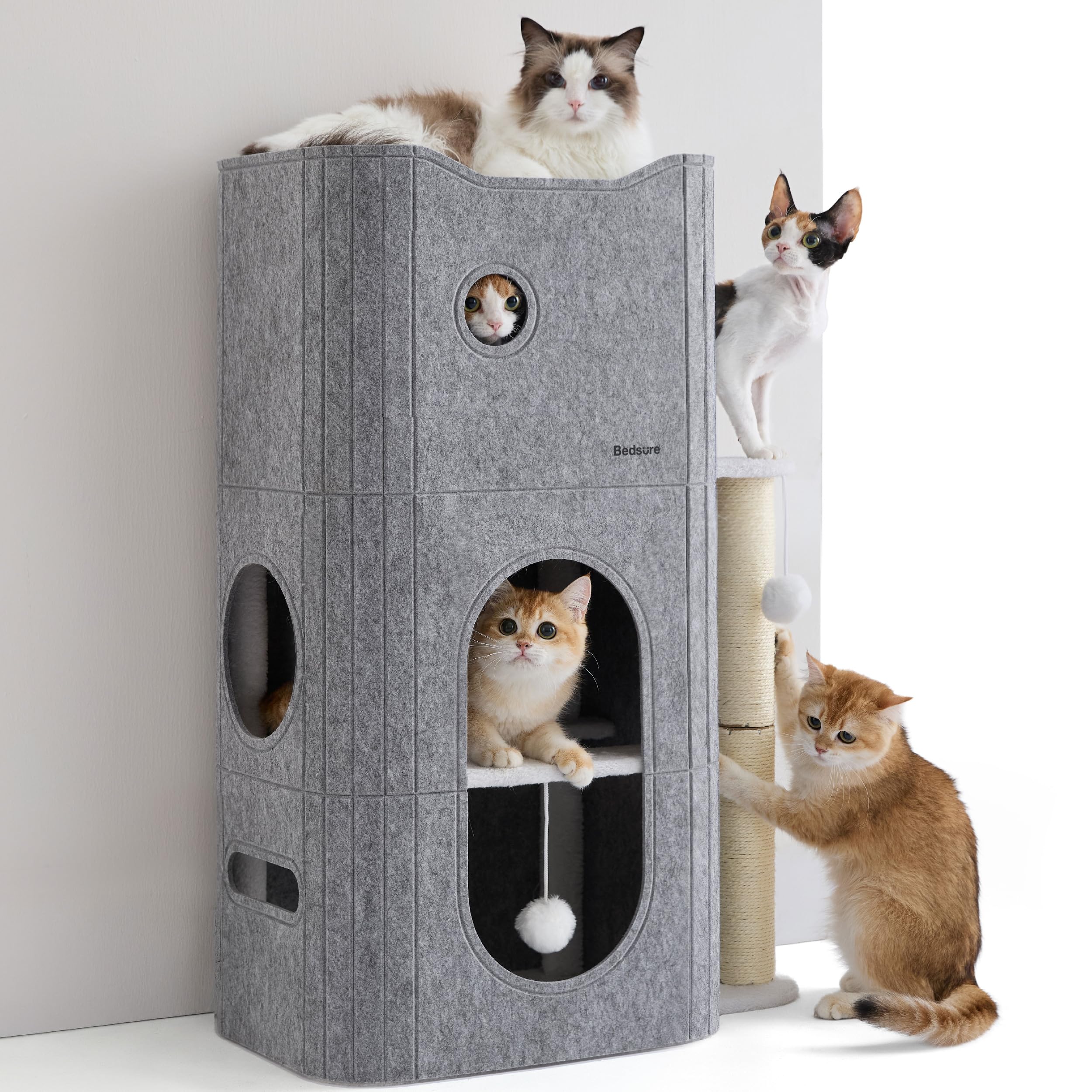 Cat Cave House with Scratch Pad